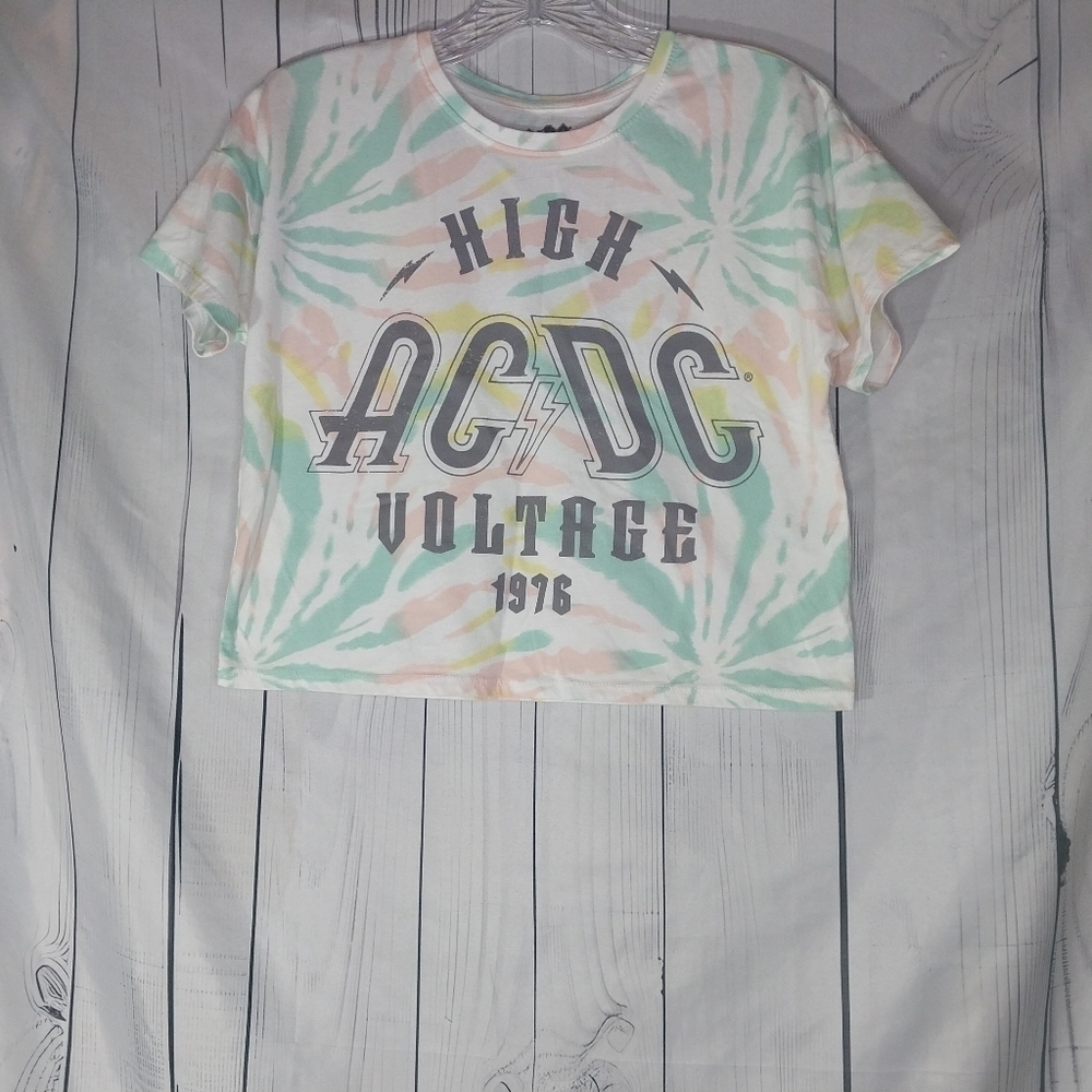 AC/DC Kids Tie-Dye Cropped T-Shirt